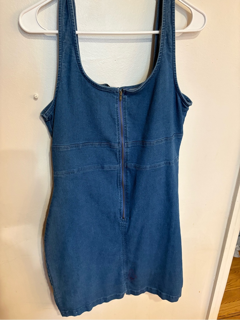 Derek Heart Sleeveless western mini Denim Tank Dress zipper back - Blue XL - Picture 3 of 3